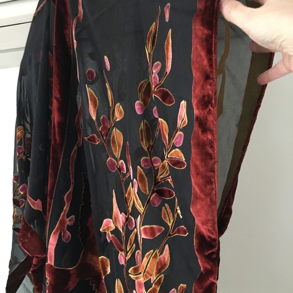 Duster cover velvet with bird motif one size - Picture 10 of 11